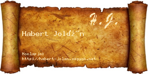Habert Jolán névjegykártya